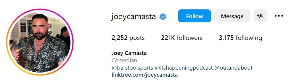 Joey Camasta (Comedian) Wiki, Biography, Age, Net Worth, Boyfriend, Parents, Height & Facts 9 Joey's Instagram profile