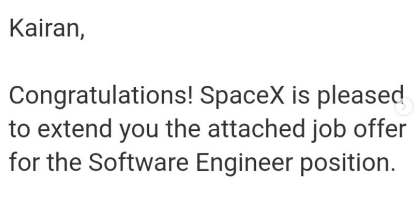 Kairan Quazi Wiki (SpaceX) Wiki, Biography, Age, Parents, Nationality, Salary, Education & More 6 Kairan appointed as the new software engineer in SpaceX