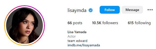 Lisa Yamada (Actress) Wiki, Age, Height, Boyfriend, Ethnicity, Parents, Biography & More 9 Lisa's Instagram account