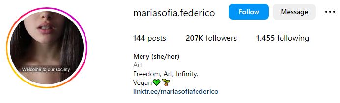 Maria Sofia Federico: Wiki, Biography, Age, Parents, Net Worth, Boyfriend, Height & More 9 Maria Sofia's Instagram account