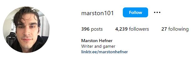 Marston Hefner Wiki, Age, Wife, Net Worth, Family, Biography, Height & More 9 Marston Hefner's Instagram account