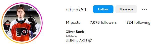 Oliver Bonk Height, Weight, Age, Parents, Girlfriend, Net worth, Biography, Wiki & More 10 Oliver Bonk's Instagram account