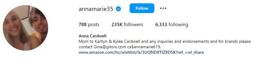 Anna Cardwell Wiki: Age, Husband, Kids, Family, Husband, Net Worth, Height, Biography & Facts 12 Anna Cardwell's Instagram account