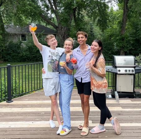 Catherine Ebs with her friends