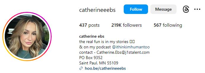 Catherine Ebs's Instagram account
