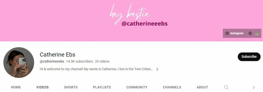 Catherine's Youtube channel