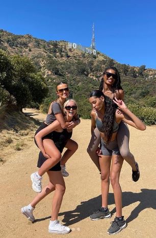 Christine with her friends