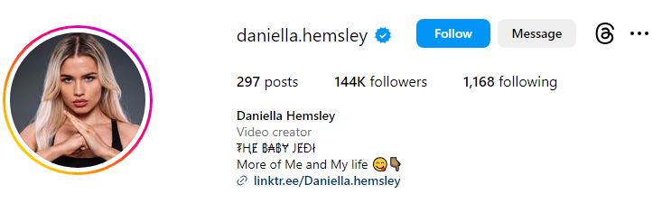 Daniella Hemsley Wiki, Age, Height, Boyfriend, Parents, Ethnicity, Net Worth, Biodata & More 12 Daniella Hemsley's Instagram account
