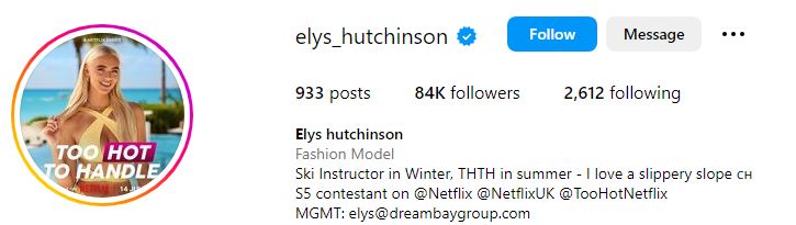 Elys Hutchinson Height, Age, Biography, Wiki, Boyfriend, Net Worth, Family & More 10 Elys Hutchinson's IG profile