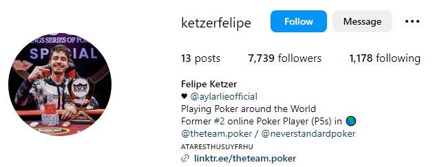 Felipe Ketzer Age, Girlfriend, Wiki, Biography, Family, Net Worth, Poker Stats & More 10 Felipe Ketzer's Instagram account