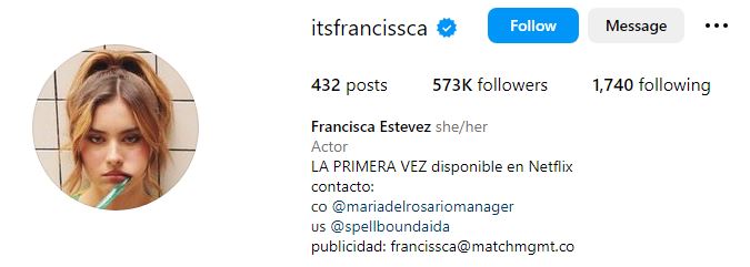 Francisca Estevez Age, Birthday, Wiki, Biography, Height, Boyfriend, Parents, Height & More 11 Francisca Estevez's Instagram account