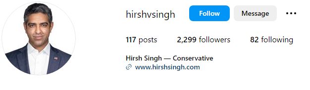 Hirsh Vardhan Singh Wiki, Age, Wife, Religion, Parents, Net worth, Education, Kids & More 12 Hirsh Vardhan Singh's Instagram account