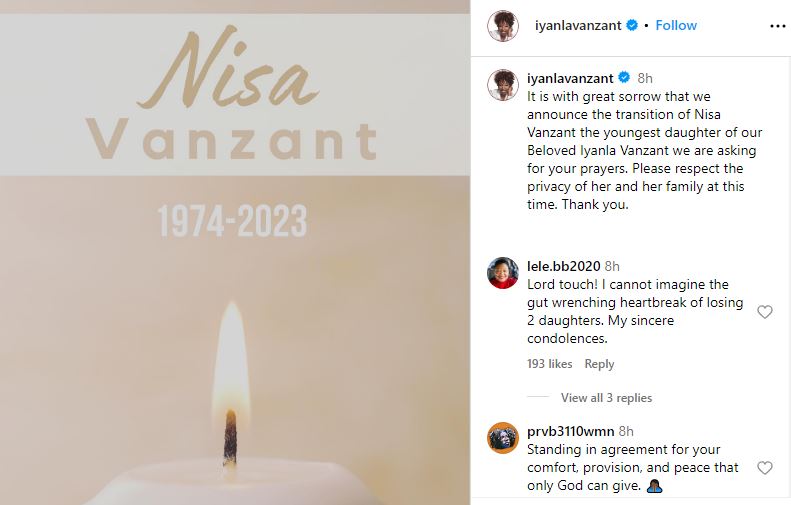 Nisa Vanzant (Iyanla Vanzant's Daughter) Wiki, Biography, Death, Age, Husband, Family & More 6 Iyanla Vanzant's Daughter, Nisa Vanzant died at 49