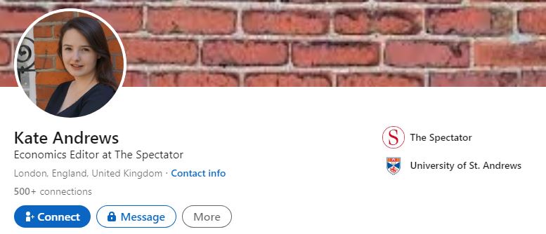 Kate Andrews LinkedIn profile