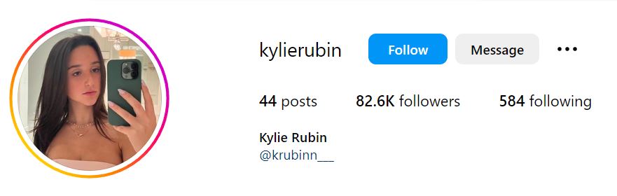 Kylie Rubin (Michael G. Rubin's Daughter) Wiki, Age, Height, Family, Boyfriend, Biography & More 5 Kylie Rubin's Instagram account