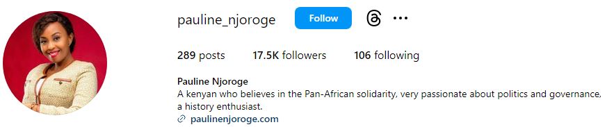 Pauline Njoroge Wiki, Biography, Age, Husband, Family, Net Worth, Career & More 11 Pauline Njoroge's Instagram account