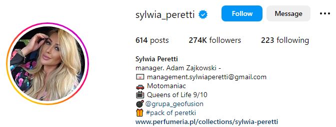Sylwia Peretti Wiki, Biography, Height, Age, Husband, Kids, Family, Net Worth & More 11 Sylwia Peretti's Instagram account