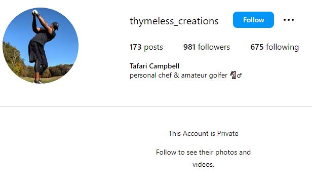 Tafari Campbell Wiki, Biography, Age, Wife, Family, Net Worth, Death Cause & More 11 Tafari's Instagram account