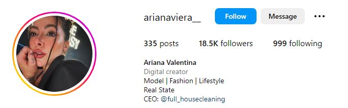 Ariana Viera (Miss Venezuela) Wiki, BIO, Age, Boyfriend, Family, Death, Accident & More 11 Ariana Viera's Instagram account