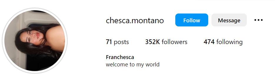 Chesca Montano Wiki (Sunshine Cruz's Daughter), Age, Height, Boyfriend, Biography & More 11 Chesca Montano's Instagram account