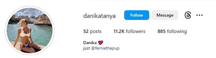 Danika Tanya Age, Height, Wiki, Boyfriend, Net Worth, Family, Biography & More 12 Danika Tanya's Instagram account