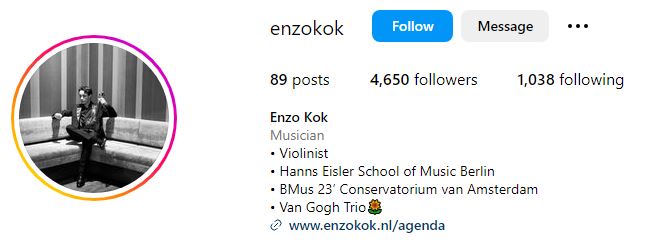 Enzo Kok: Wiki, BIO, Birthday, Age, Parents, Girlfriend, Net Worth, Height & More 12 Enzo Kok's Instagram account