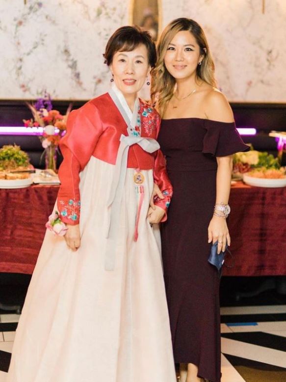 Esther Choi with her mother