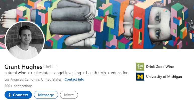 Grant Hughes LinkedIn account