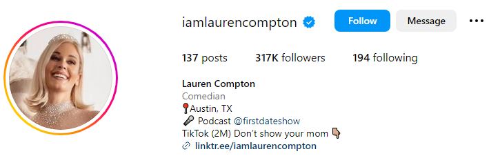Lauren Compton Age, Height, Net Worth, Boyfriend, Husband, Family, BIO, Wiki & More 10 Lauren Compton's Instagram account