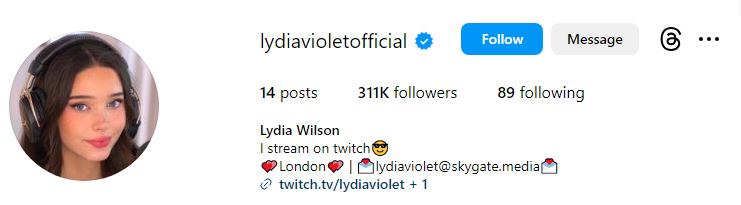 Lydia Violet Height, Age, Wiki, Boyfriend, Parents, Net Worth, Biography & More 12 Lydia Violet's Instagram account