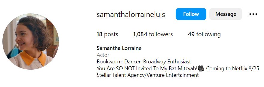 Samantha Lorraine Age, Height, Parents, Boyfriend, Net Worth, Biography, Wiki & More 11 Samantha Lorraine's Instagram account
