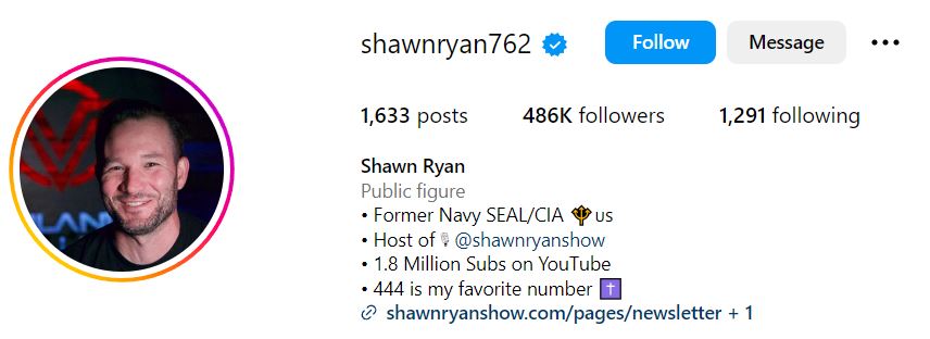 Shawn Ryan (SEAL) Wiki, Age, Wife, Family, Biography, Net Worth, Career & More 10 Shawn Ryan's Instagram account
