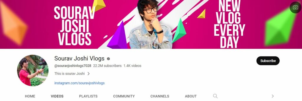 Sourav Joshi's Youtube channel