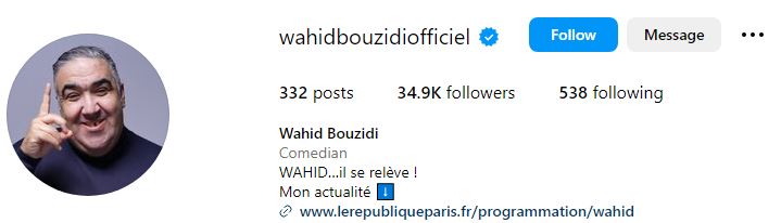 Wahid Bouzidi Age, Wife, Children, Biography, Wiki, Net Worth, Death Cause & More 11 Wahid Bouzidi's Instagram account