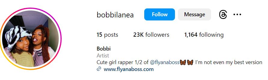 Bobbi Lanea (Flyana Boss) Age, Birthday, Height, Wiki, Net Worth, Boyfriend, Family & BIO 10 Bobbi Lanea's Instagram account