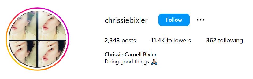 Chrissie Carnell Bixler Age, Wiki, Husband, Kids, Height, Family, Net worth & BIO 10 Chrissie Carnell Bixler's Instagram account