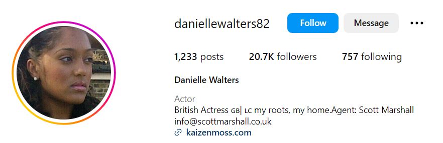 Danielle Isaie Wiki (Ashley Walters' Wife) Age, Children, Parents, Height, Net Worth & BIO 5 Danielle Isaie's Instagram account