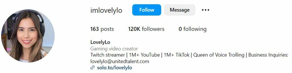 LovelyLo Age, Height, Parents, Wiki, Real Name, Net Worth, Boyfriend & Bio 7 LovelyLo's Instagram account