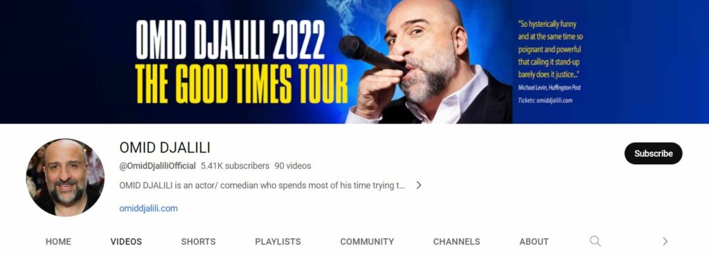 Omid Djalili Age, Wife, Religion, Net Worth, Kids, Family, Height & BIO 4 Omid Djalili's Youtube channel