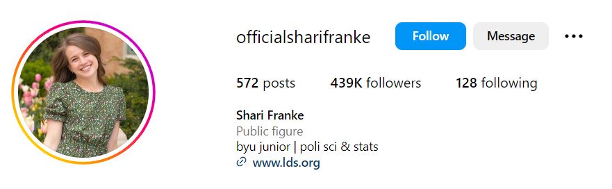 Shari Franke Wiki (Ruby Franke’s Daughter), Age, Boyfriend, Family, Height, Biography & More 12 Shari Franke's Instagram account