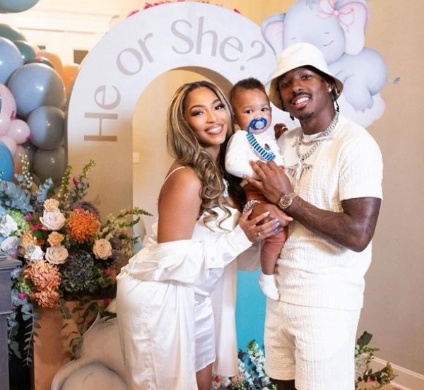 Chariah Gordon with her boyfriend Mecole Hardman Jr. and her baby