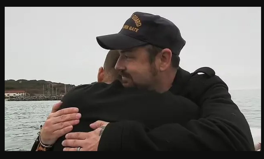 Kevin Hines Survived a Jump Off The Golden Gate Bridge 3 Hines is pictured hugging one of the Coast Guard members Marcus Butler who he credits with saving my life